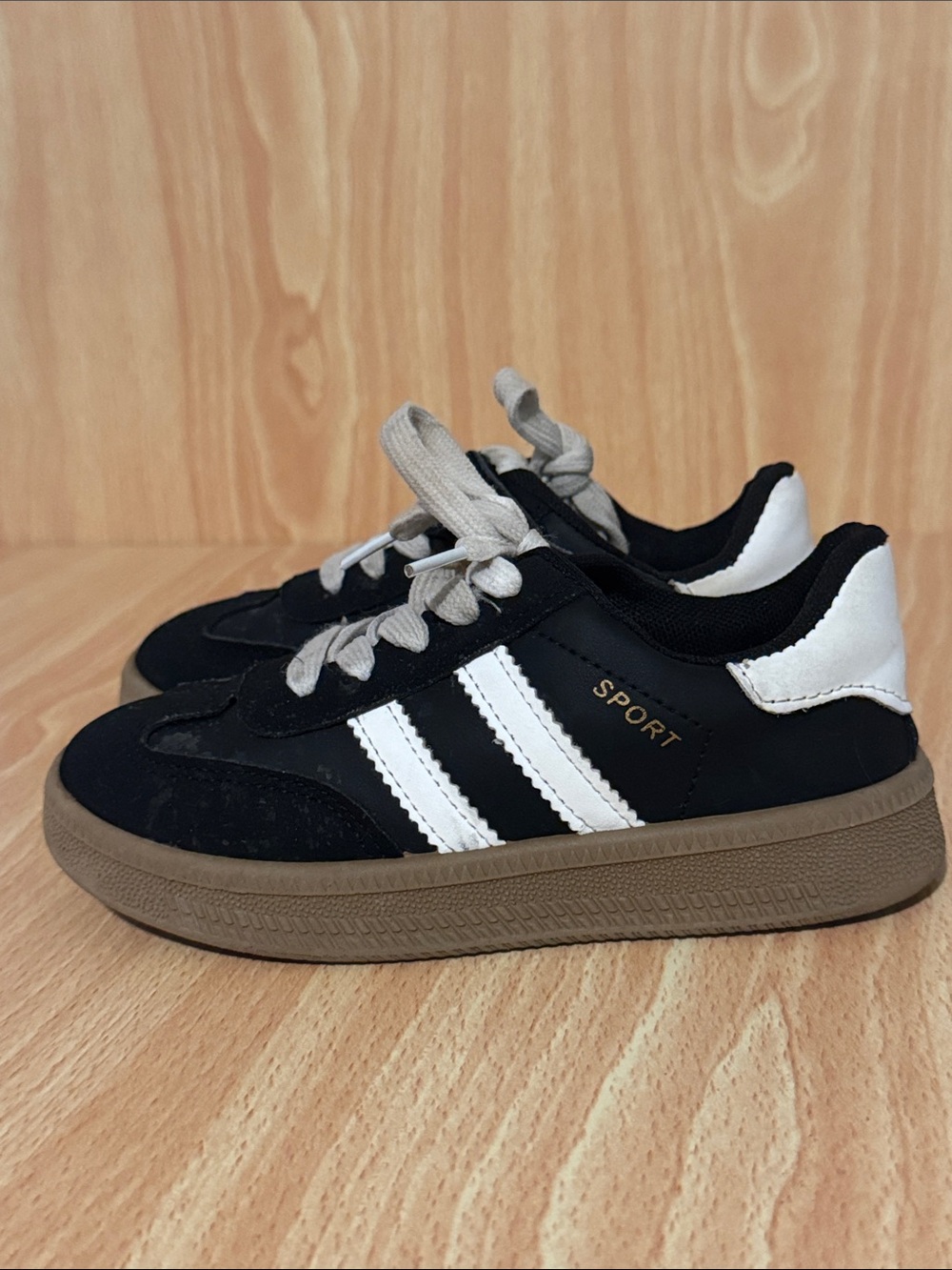 Kids Black & White Sport Sneakers